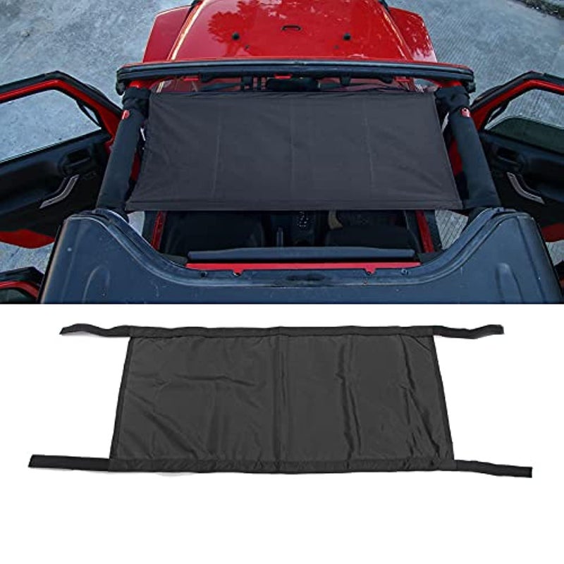 CheroCar Car Roof Hammock Top Net for Jeep Wrangler Unlimited Accessories 1987-2020 YJ, TJ, LJ, JK, JKU, JL, JLU, for Jeep Gladiator JT 2020, Black Decoration - Image 1